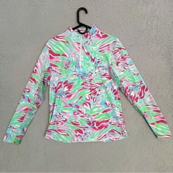 ICIKULS WOMENS GOLF SHIRT SIZE L RED GREEN MULTICOLORED - Picture 1 of 10